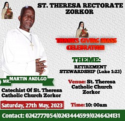 A retirement flyer for a church program