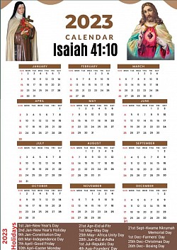 Calendar for a church